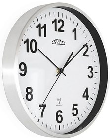 Metalowy zegar srebrny PRIM Radio Control ∅ 303 × 45 mm