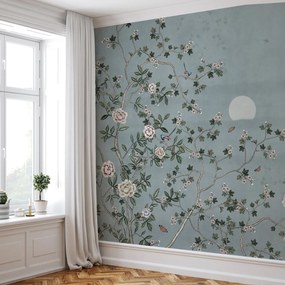 Fototapeta – Niebieski kwiatowy ogród (196x136 cm)
