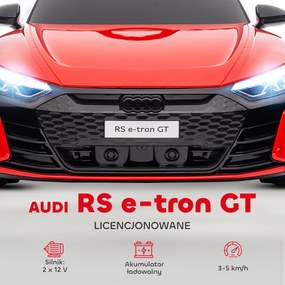 HOMCOM Elektryczny samochód dla dzieci Licencjonowane Audi z bezpiecznym pasem pilotem i światłem Czerwony i czarny 103x58x41 cm | Aosom PL