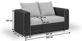 Sofa rozkładana 2 os BETA Różowy/Czarny