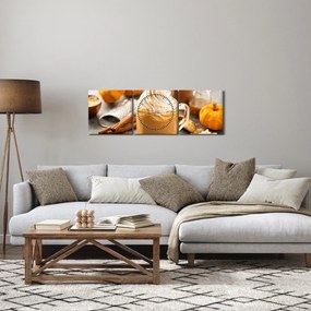 Obraz - Dyniowa latte (z zegarem) (90x30 cm)