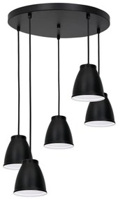 Lampa wisząca CARYON 5xE14/60W/230V czarna, na linkach