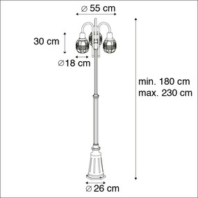 Zewnetrzna Rustykalna lampa zewnętrzna czarna IP44 3-źródła światła - Guardado Rustykalny / Vintage Oswietlenie zewnetrzne