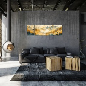 Obraz - Góry, akwarela (170x50 cm)