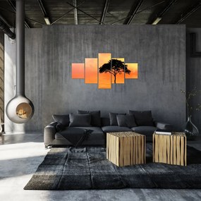 Obraz drzewa o zachodzie słońca (125x70 cm)