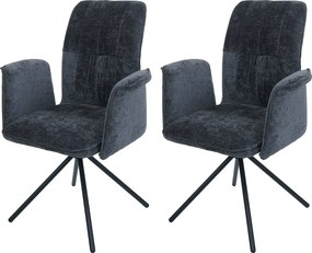Krzesło do jadalni MCW-N99 (zestaw 2 sztuk),  ciemnoszary