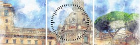 Obraz - Kościół Santa Maria di Loreto, Rzym, Włochy (z zegarem) (90x30 cm)