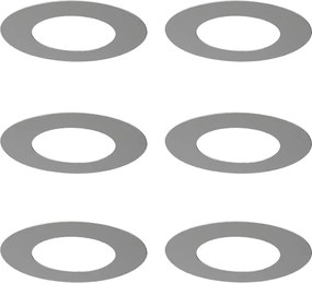 Zestaw 6 pierścieni maskujących ze stali nierdzewnej do reflektorów wpuszczanych 7,5 - 13 cm - Spacer