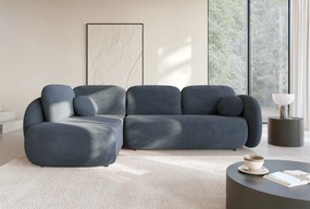Masseno Narożnik AMICO z funkcją spania i pojemnikiem na pościel Narozniki L, Rozkładana sofa - Niebieski, EGON 86