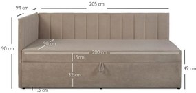 Tapicerowane narożne łóżko dla seniora F8-L26