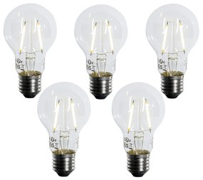 Zestaw 5 żarówek LED E27 A60 z czujnikiem zmierzchu 2,5W 250 lm 2700K