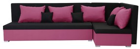 MEGA OKAZJA Narożnik kanapa z funkcją spania ARKO Czarny/Różowy