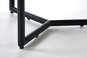 Okrągła czarna ława 60/30 cm szkło/MDF/stal COSMO S