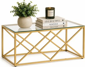 Stolik kawowy w stylu glamour ze szklanym blatem Z0-H57