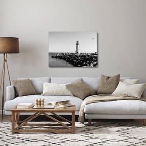 Obraz - Latarnia morska na wybrzeżu, Santa Cruz, Kalifornia (70x50 cm)