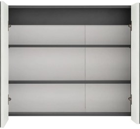 Szara ścienna szafka łazienkowa z lustrem Støraa Wisla, 80x70 cm