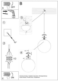 Biała lampa wisząca ze szklanym kloszem ø 40 cm Bianco – Nice Lamps