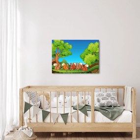 Obraz - Wesołe wiewiórki (70x50 cm)