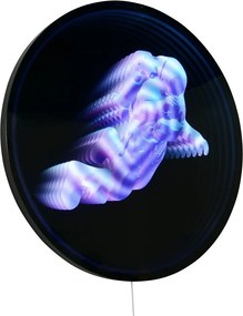 Czarna dekoracja świetlna ścienna do kontaktu ø 60 cm Duke – Reality