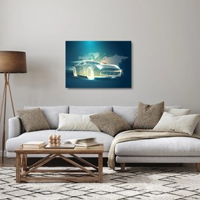 Obraz na szkle samochodu wykonany z geometrycznych kształtów (70x50 cm)