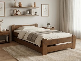 Łóżko Emily 80 x 200 cm, dąb Stelaż: Ze stelażem listwowym rolowanym elastycznym, Materac: Materac Deluxe 10 cm