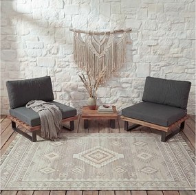 Fotel wypoczynkowy MCW-H54 (zestaw 2 szt.),  brązowe, tapicerka ciemnoszara