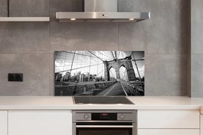 Panel szklany do Kuchni Most na Tle Wieżowców