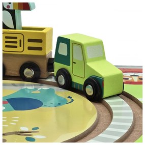 Tooky toy drewniany pociąg kolejka zoo ciuchcia na magnes tor w walizce