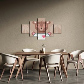 Obraz - Miś w koszulce w paski (125x70 cm)