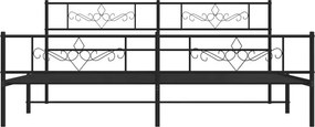 Czarne metalowe łóżko małżeńskie 200x200 cm M0-S07