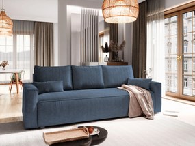 Masseno Sofa MENI z funkcją spania i pojemnikiem na pościel, Rozkładana sofa - Niebieski, POSO 05