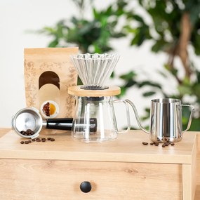 4Home Zestaw do parzenia kawy przelewowej Dripper, 600 ml