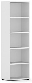 Biblioteka INTEGRO, 1920 x 600 x 400 mm, 4 półki, biały