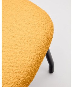 Musztardowy puf z materiału bouclé Belina – Kave Home