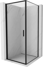 Mexen Exo-B kabina prysznicowa uchylna 100 x 100 cm, transparent, czarna - 817-100-100-70-00