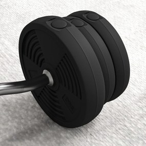 SPORTNOW Zestaw sztangi 25 kg Antypoślizgowy gryf typu curl z 6 obciążeniami, powłoka PVC, stalowy gryf | Aosom PL