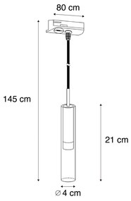 Nowoczesny reflektor w kolorze metalu z przezroczystym szkłem do systemu szynowego 1-fazowego - Slimline Loyce Nowoczesny Oswietlenie wewnetrzne