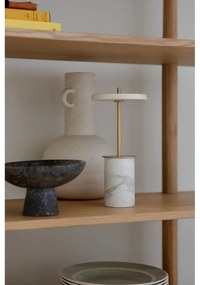 Kremowa marmurowa lampa stołowa LED ze ściemniaczem i metalowym kloszem (wysokość 25,5 cm) Asteria Move Mini – UMAGE