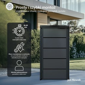 Zabudowa śmietnikowa 120L jednokomorowa, antracyt