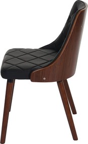 Krzesło do jadalni MCW-A75 (zestaw 6 sztuk),  sztuczna skóra czarna