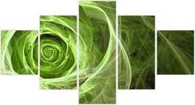 Obraz - Abstrakcyjny zielony róż (125x70 cm)