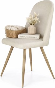 Krzesło skandynawskie ecru + miodowy dąb F9-P14