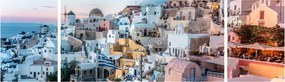 Obraz - Zmierzch na Santorini (170x50 cm)