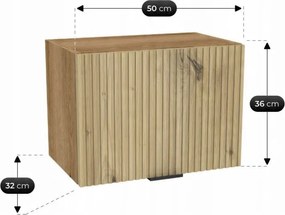 Zestaw Mebli Kuchennych MODERN 170 cm Dąb Artisan/Biały Połysk Ryflowany Nowoczesny