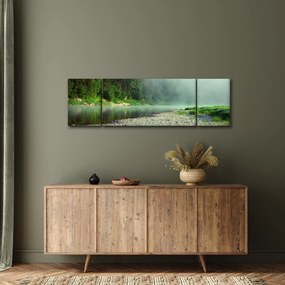 Obraz - rzeka przy lesie (170x50 cm)