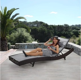 Leżak Phoenix, brązowy melanż, pokrowiec szary