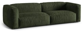 Zielona aksamitna sofa modułowa 240 cm Martina – Micadoni