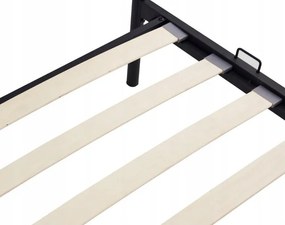 Łóżko Metalowe 90x200 cm ze Stelażem Jednoosobowe PABLO Metalowe Czarne