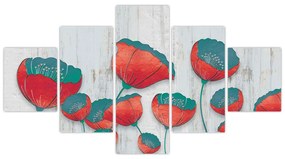 Obraz - Maki - nafta (125x70 cm)
