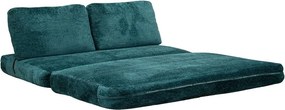 Zielononiebieska rozkładana sofa z materiału bouclé 150 cm Faster – Mauro Ferretti